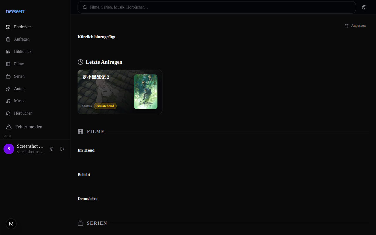 NevSeerr Dashboard