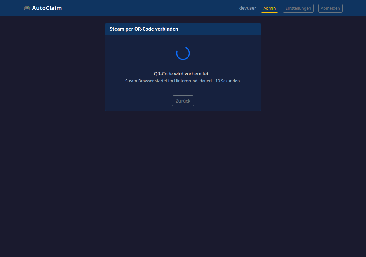 Steam mit AutoClaim verbinden